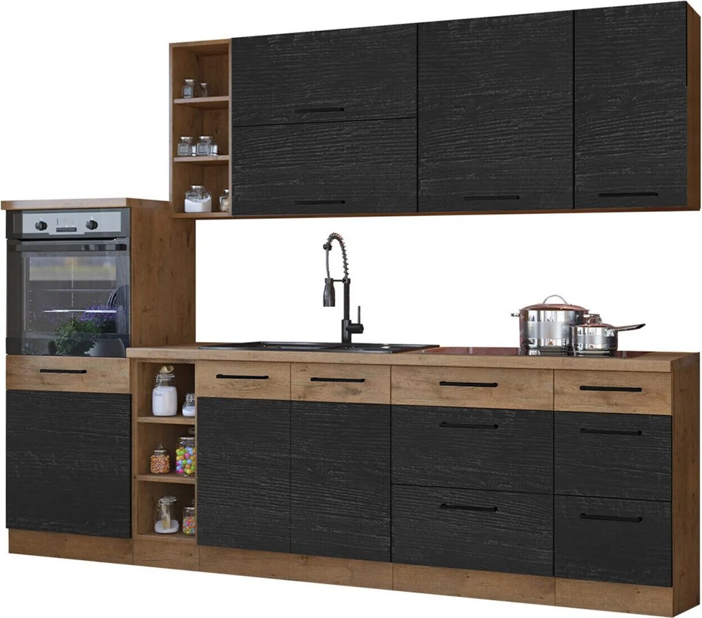 Conjunto de cozinha modular Wood Dark 130