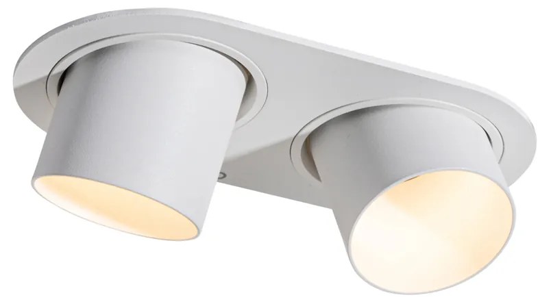 Foco embutido arredondado branco GU10 50mm 2-luzes - Installa Moderno