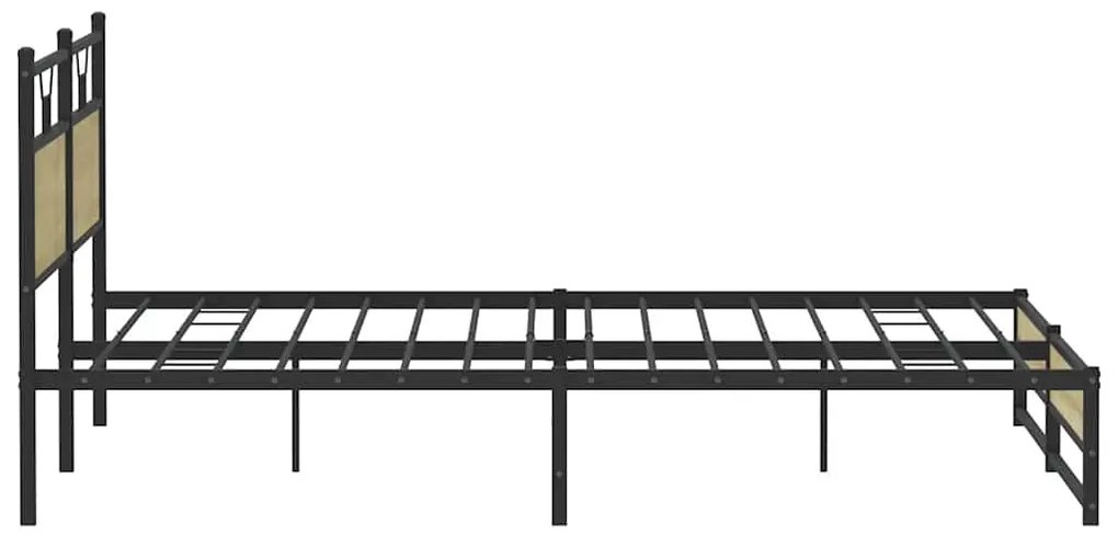 Estrutura de cama sem colchão 193x203cm metal carvalho sonoma