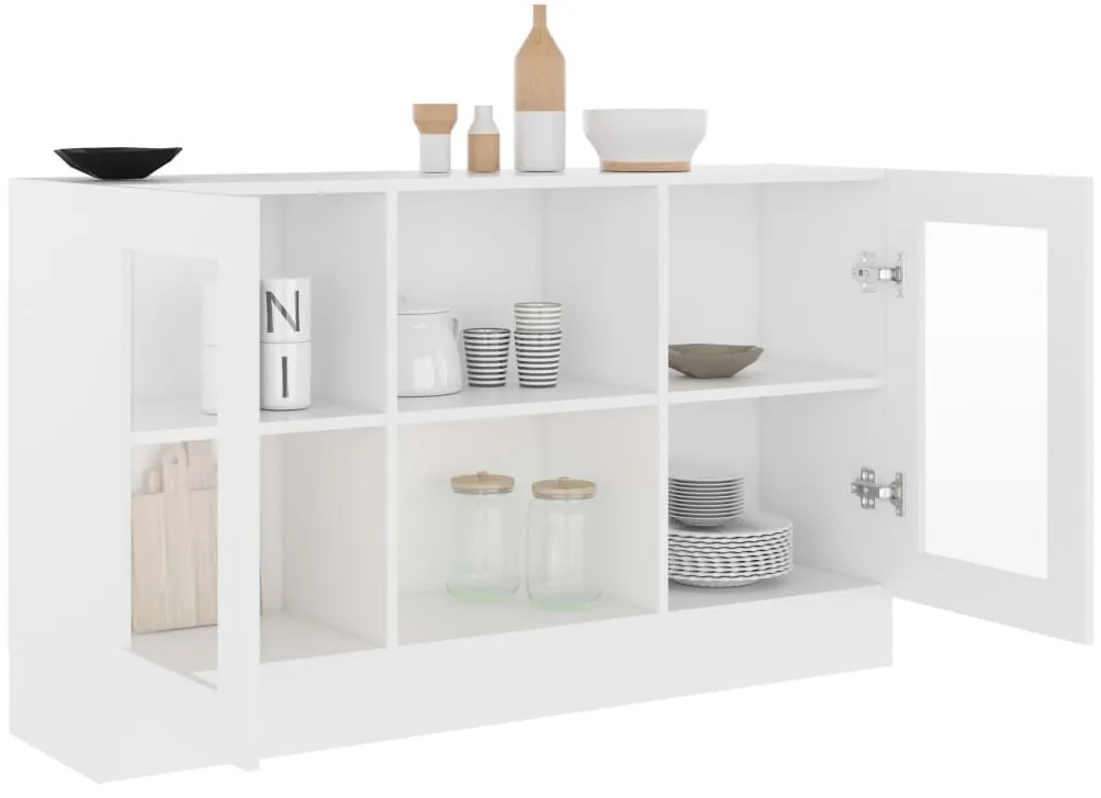 Armário vitrine 120x30,5x70 cm derivados de madeira branco