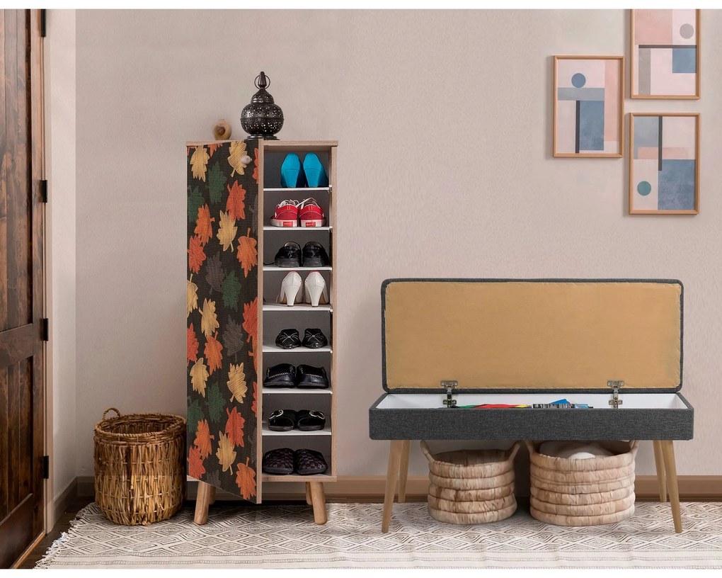 Conjunto de Mobiliário de Entrada Vegas – Sonomo Antracite – Sapateira