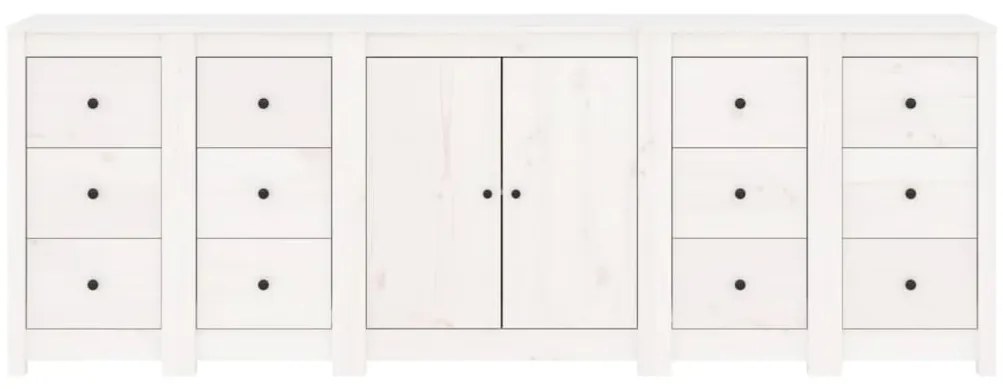 Aparador 230x35x80 cm madeira de pinho maciça branco