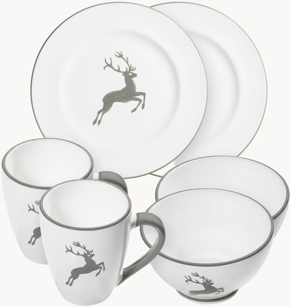 Conjunto de pequeno-almoço artesanal Grauer Hirsch, 2 pessoas, conjunto de 6