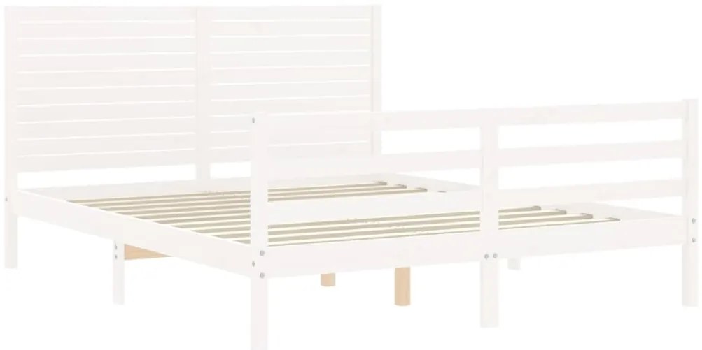 Estrutura de cama com cabeceira 160x200 cm madeira maciça