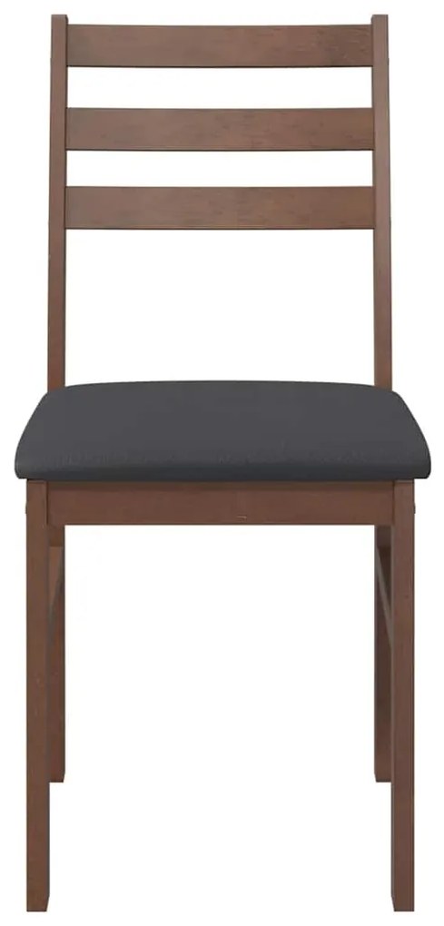 Cadeiras de jantar com almofadões 2 pcs madeira maciça castanho