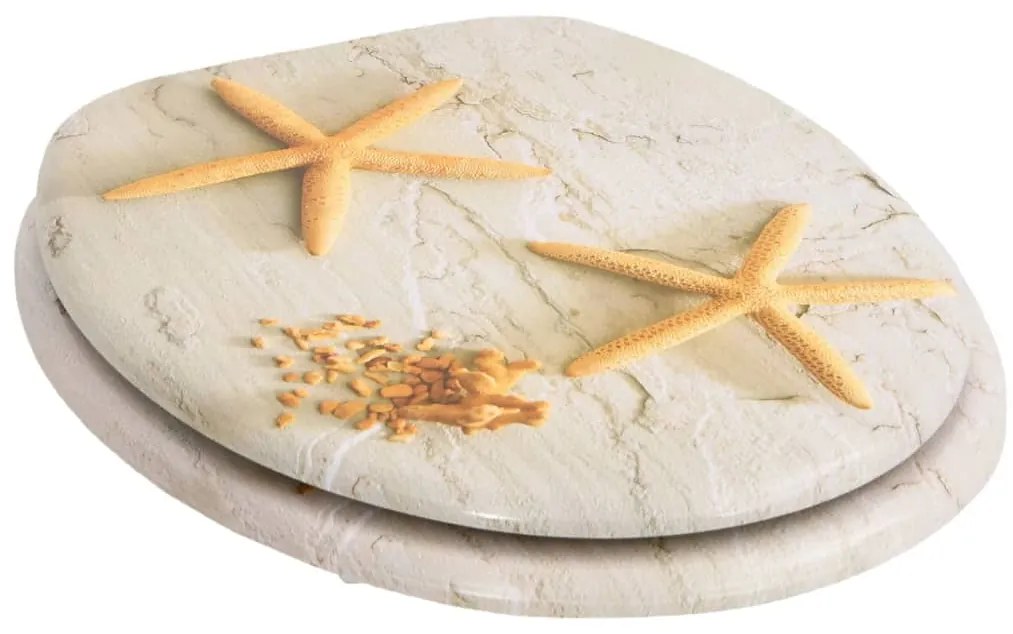 Assento de sanita com tampa MDF design estrela-do-mar