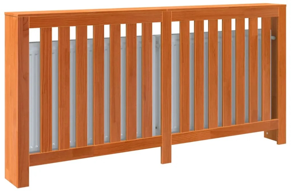 Cobertura de radiador 169x19x84 cm pinho maciço castanho cera