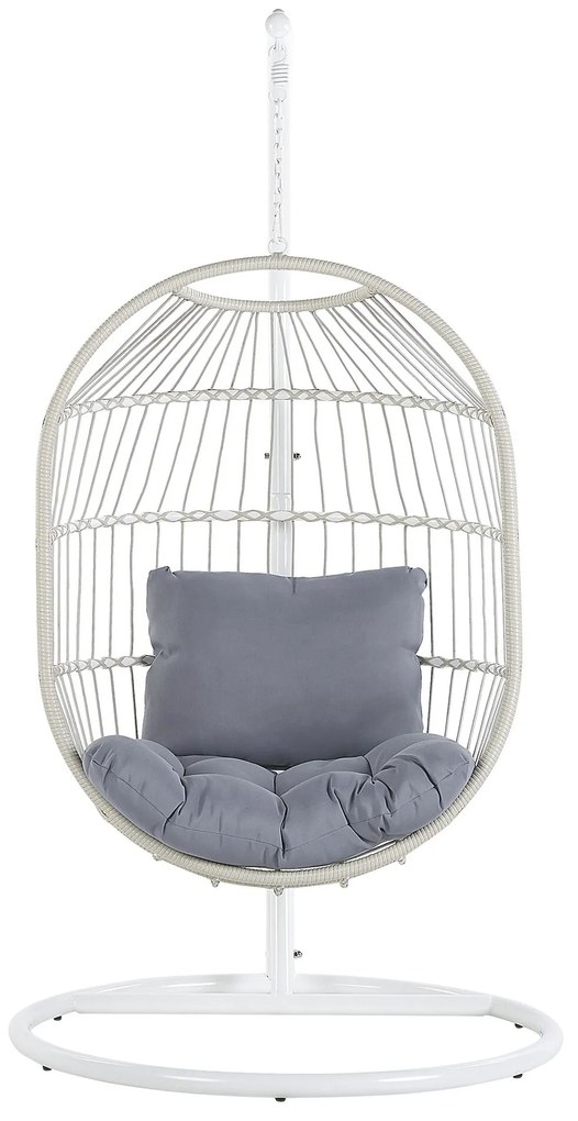 Cadeira suspensa em rattan branco com suporte ALBA Beliani