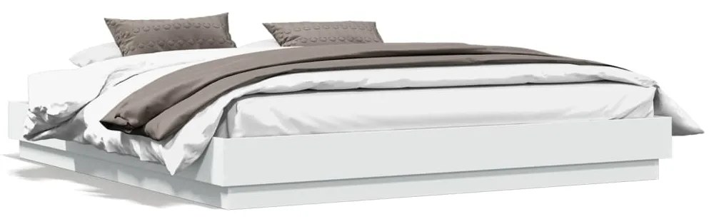 vidaXL Estrutura de cama 200x200 cm derivados de madeira branco
