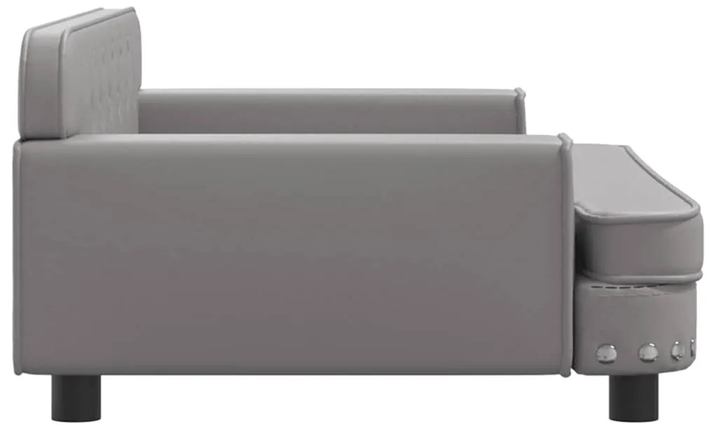 Cama para cães 90x53x30 cm couro artificial cinzento