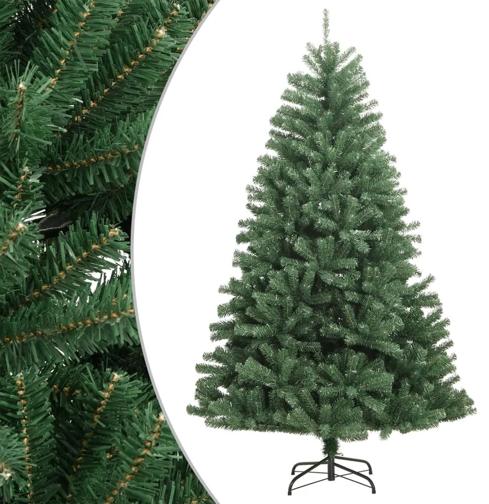 356765 vidaXL Árvore de Natal artificial articulada com suporte 120 cm verde