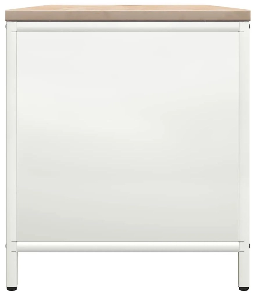 Suporte para lenha com tampo de madeira 100,5x35,5x40 cm branco
