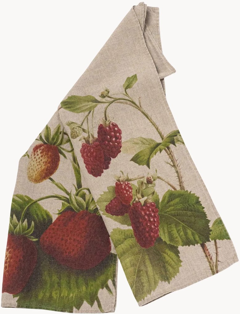 Panos de cozinha em linho Strawberry & Raspberry, conjunto de 2