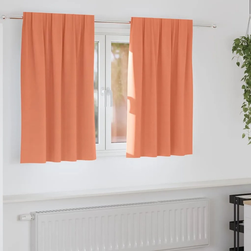 vidaXL Cortinas com cortinas 2 pcs Terracota 140 x 140 cm Poliéster