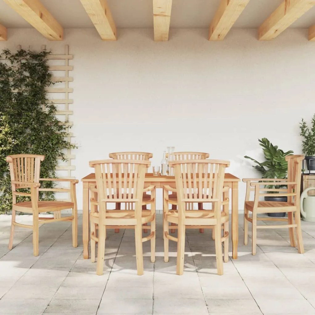 vidaXL Conjunto de jantar para jardim 7 pcs madeira de teca maciça