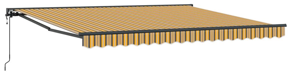 vidaXL Toldo Retrátil Amarelo e Cinza 400 × 300 cm Poliéster e Metal