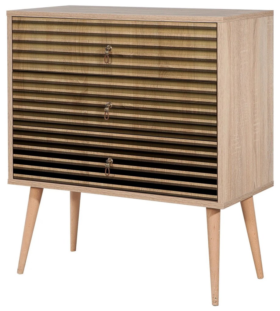 Cômoda Trio – Carvalho Sonoma – 80x90x40 cm