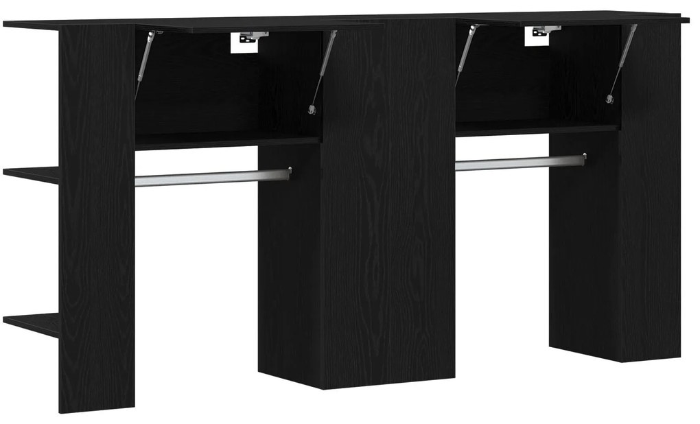 Armários para Corredor 2 pcs Carvalho Preto Madeira de Engenharia