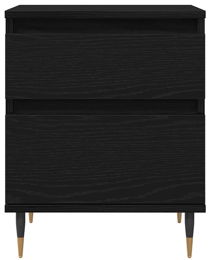 Criado-mudo vidaXL Preto Carvalho 40x35x50 cm Madeira de Engenharia