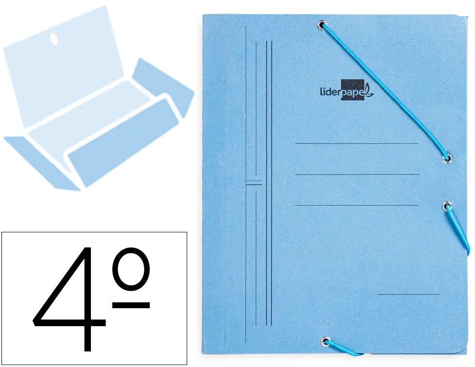 Pasta de Elásticos Quarto com Abas Azul