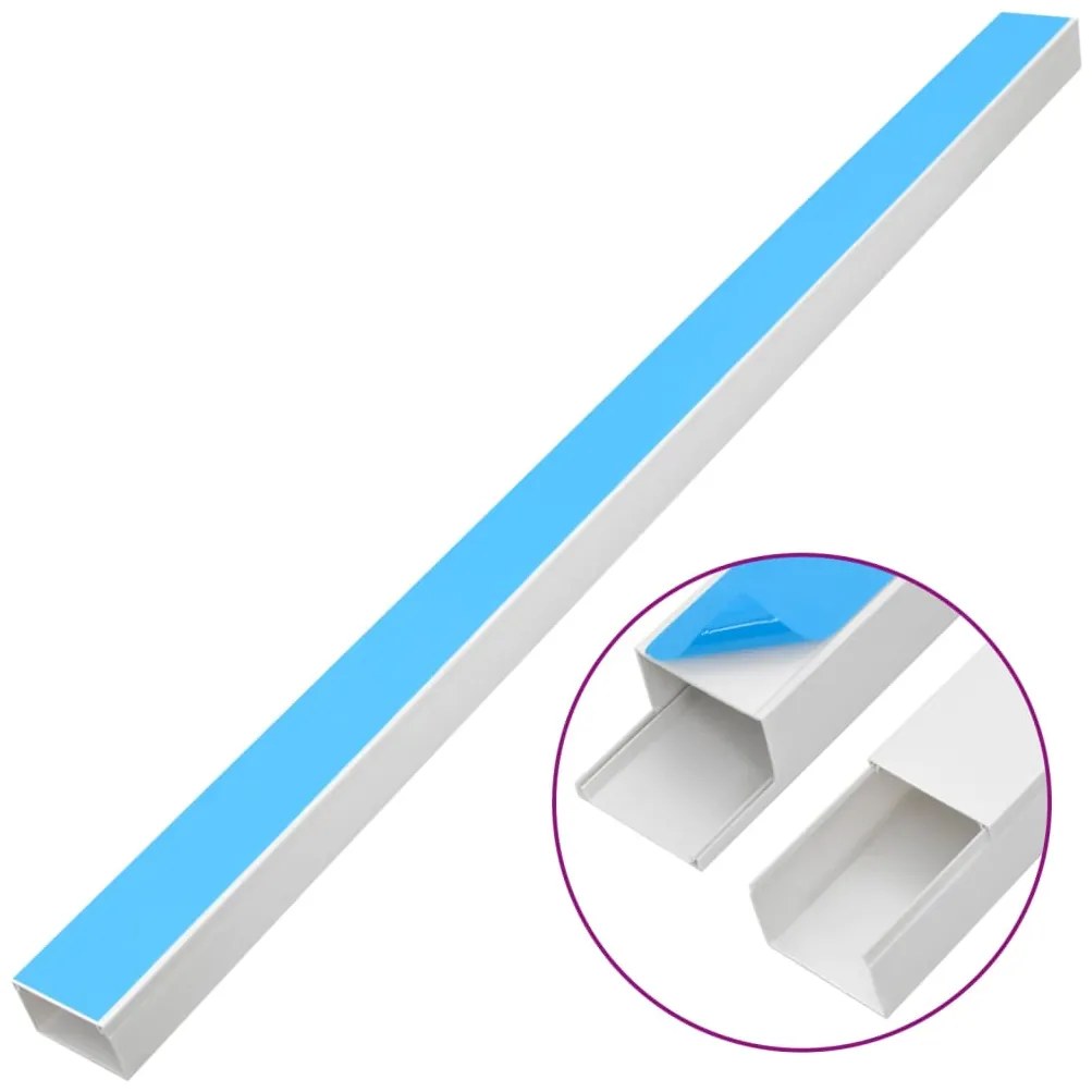 Calhas para cabos autoadesivas 50x25 mm 30 m PVC