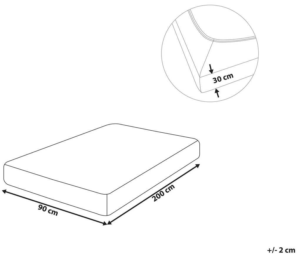 Lençol-capa em algodão taupe 90 x 200 cm JANBU Beliani