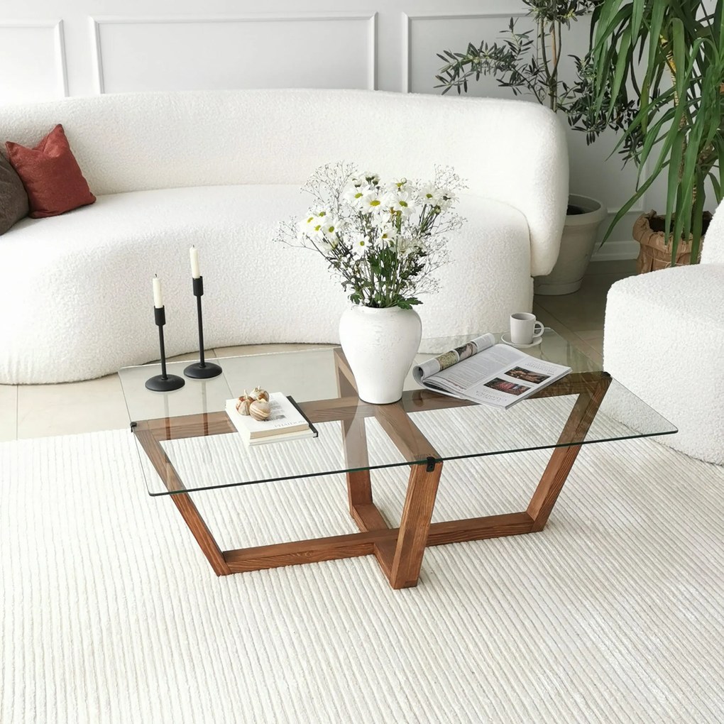 Mesa de Centro Amalfi – Nogueira – 105 x 35 x 65 cm