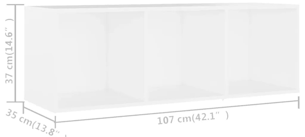 Móvel de TV 107x35x37 cm contraplacado branco