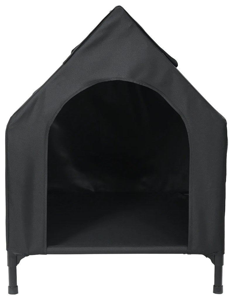 Casa para Cão de Tecido Oxford Preto e Aço