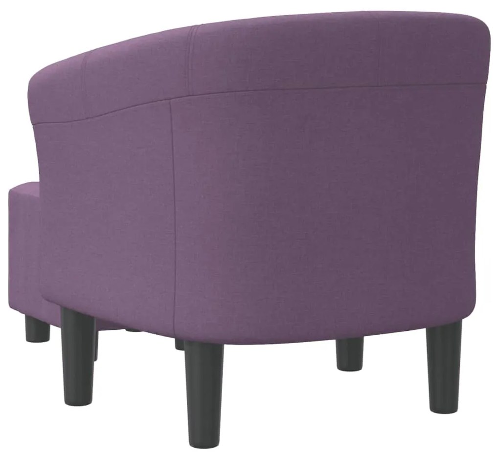 Poltrona com apoio de pés tecido roxo