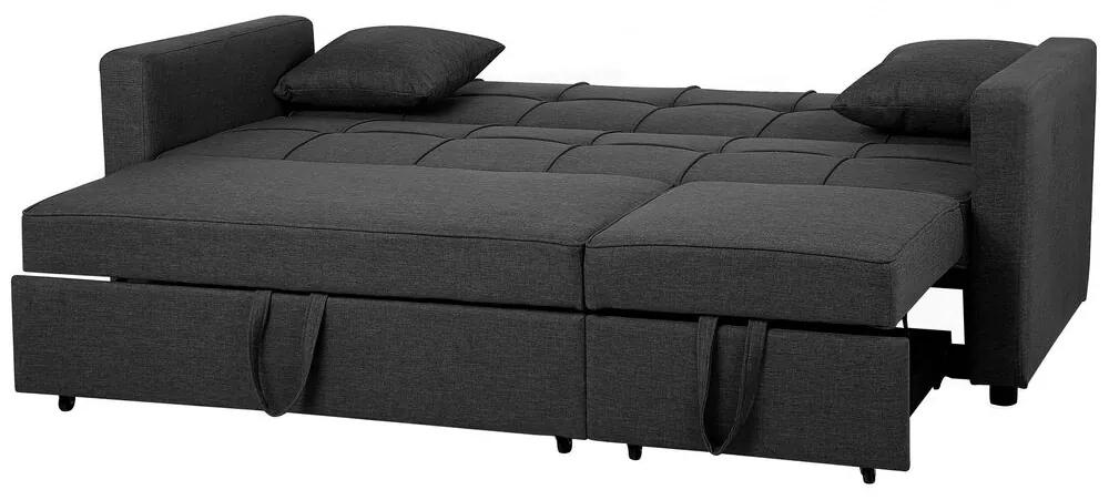 Sofá-cama com 3 lugares em cinzento escuro GLOMMA Beliani