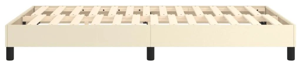 Estrutura de cama 120x200 cm couro artificial cor creme