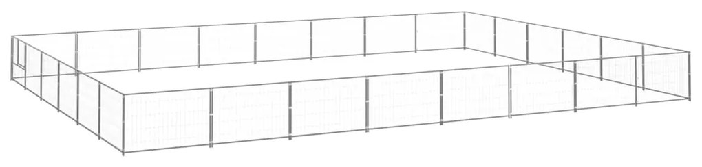 vidaXL Canil para cães 48 m² aço prateado