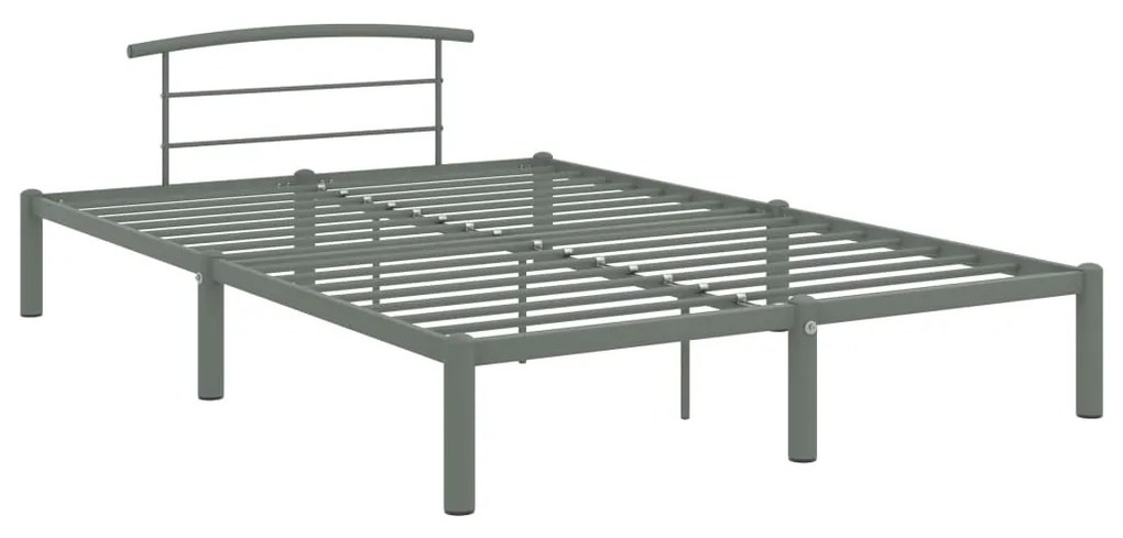 Estrutura de cama 140x200 cm metal cinzento