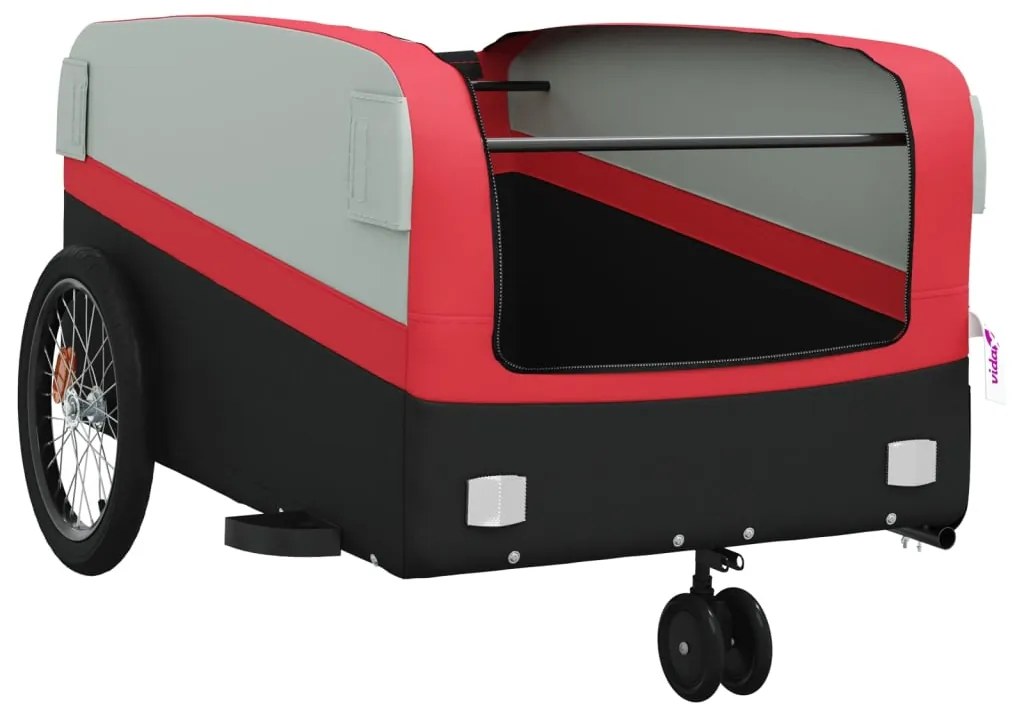 Reboque para bicicleta 45 kg ferro preto e vermelho