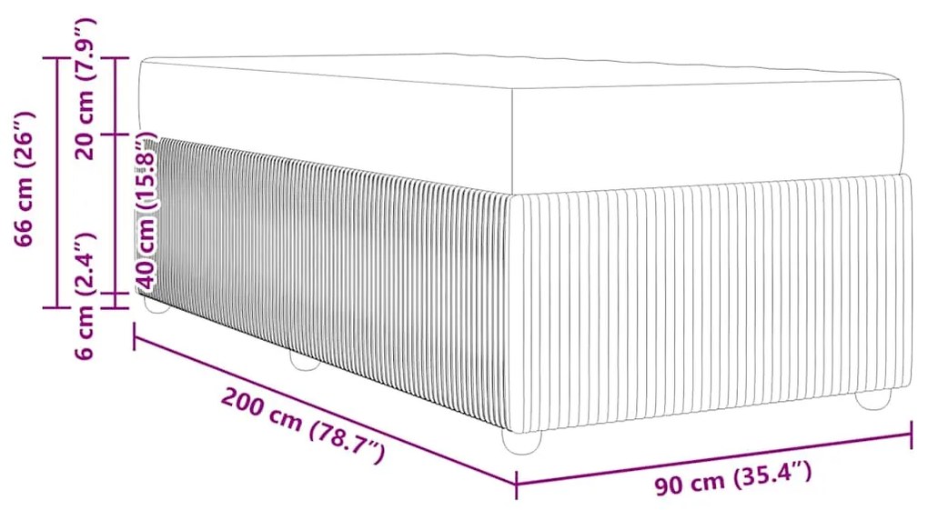 Estrutura de cama com colchão Cinzento escuro 90 x 200 cm
