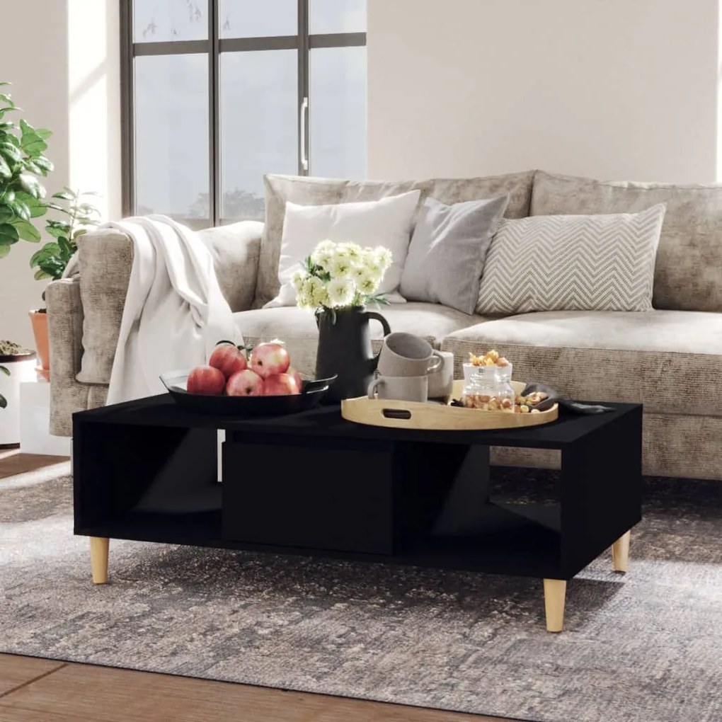 806014 vidaXL Mesa de centro 103,5x60x35 cm contraplacado preto