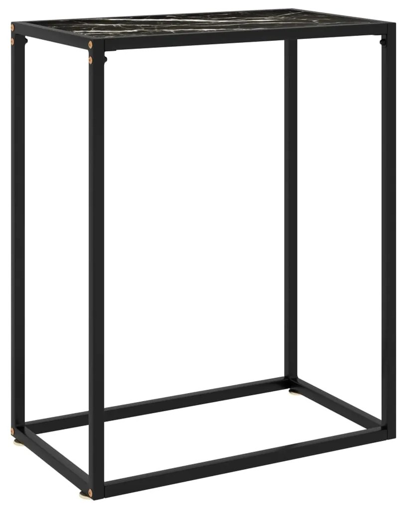 vidaXL Mesa consola 60x35x75 cm vidro temperado preto