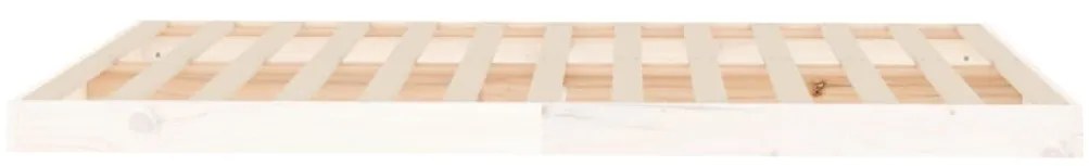 Estrutura cama de casal pequena 120x190 cm pinho maciço branco