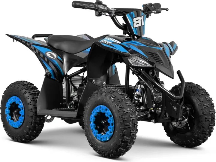 Mini moto 4 elétrica infantil - VOLT 1000 W 36 V, com 3 velocidades reguláveis, c/ marcha atrás Azul