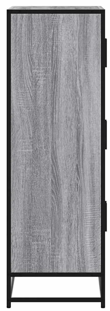 Armário alto 68x35x106,5 cm madeira e metal cinza sonoma