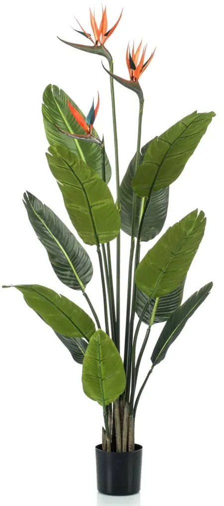 Emerald Planta estrelícia artificial em vaso com flores 120 cm