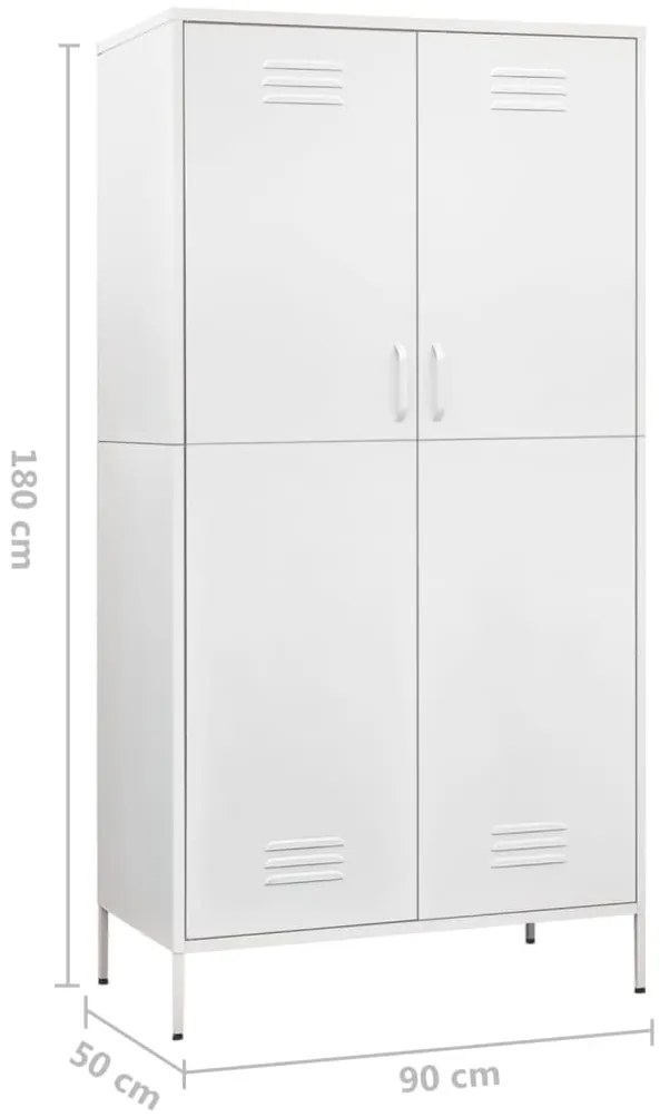 Roupeiro 90x50x180 cm aço branco