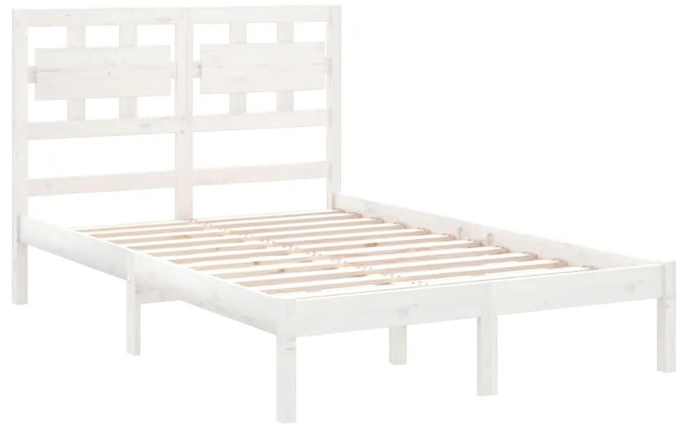 Estrutura de cama 120x200 cm madeira maciça branco