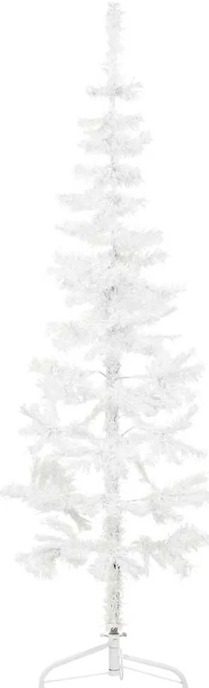 Meia árvore de Natal fina com suporte 150 cm branco