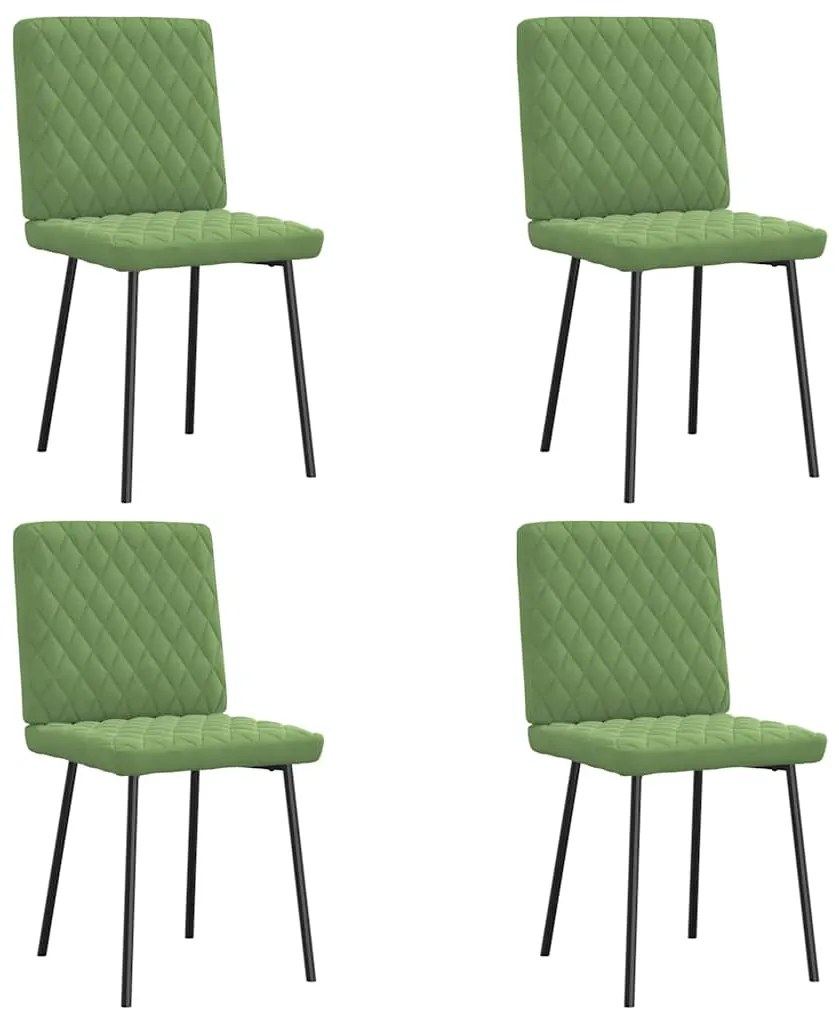 Cadeiras de jantar 4 pcs veludo verde-claro