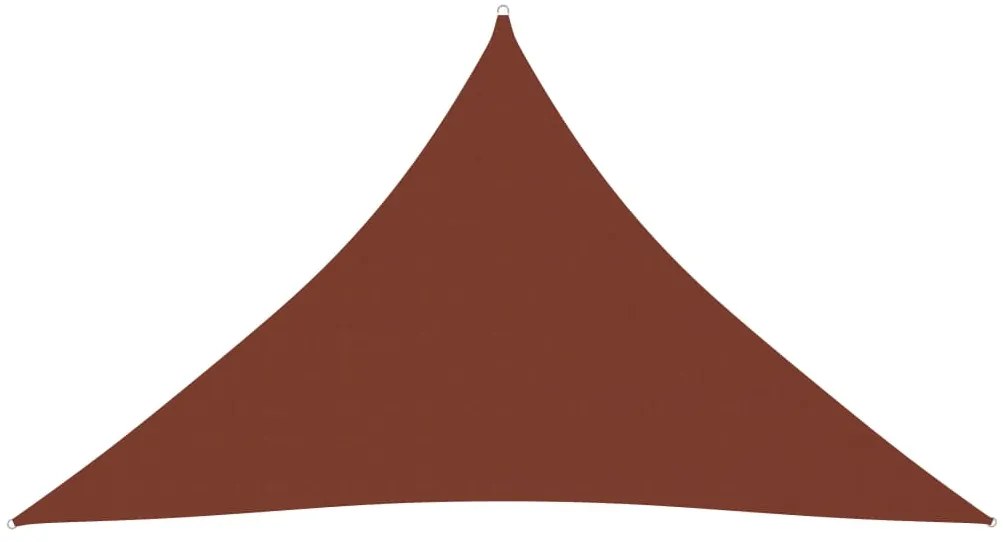 135403 vidaXL Para-sol estilo vela tecido oxford triangular 5x5x6 m terracota