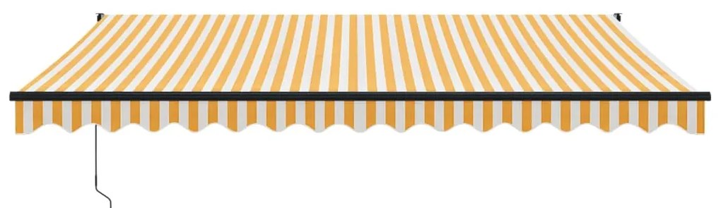 Toldo retrátil 4x3 m tecido e alumínio amarelo e branco