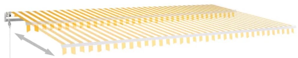 Toldo retrátil automático 600x350 cm amarelo e branco