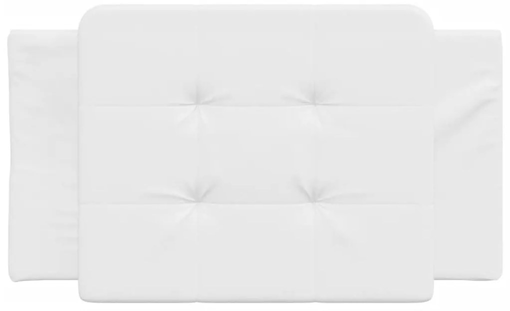 Almofadão de cabeceira 80 cm couro artificial branco